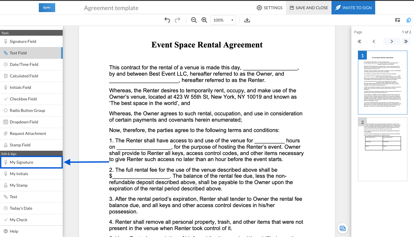 Sign a PDF electronically Sign a PDF electronically